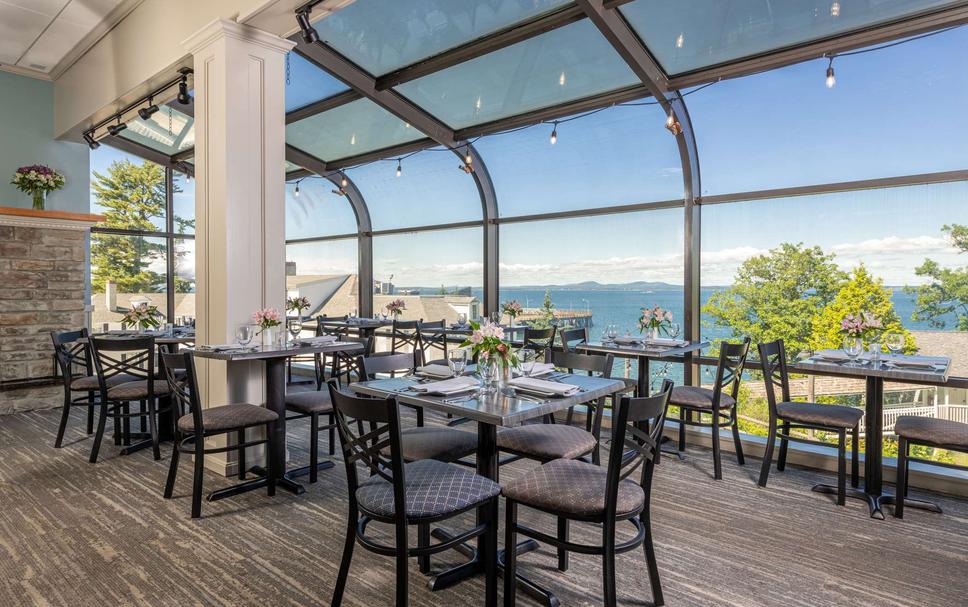 Water views at the Terrace restaurant at the Atlantic Oceanside Hotel